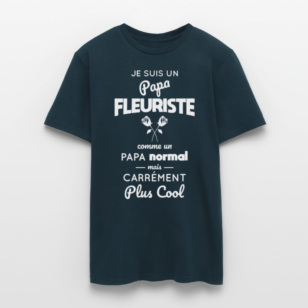 T-shirt Homme - Papa fleuriste plus cool - marine