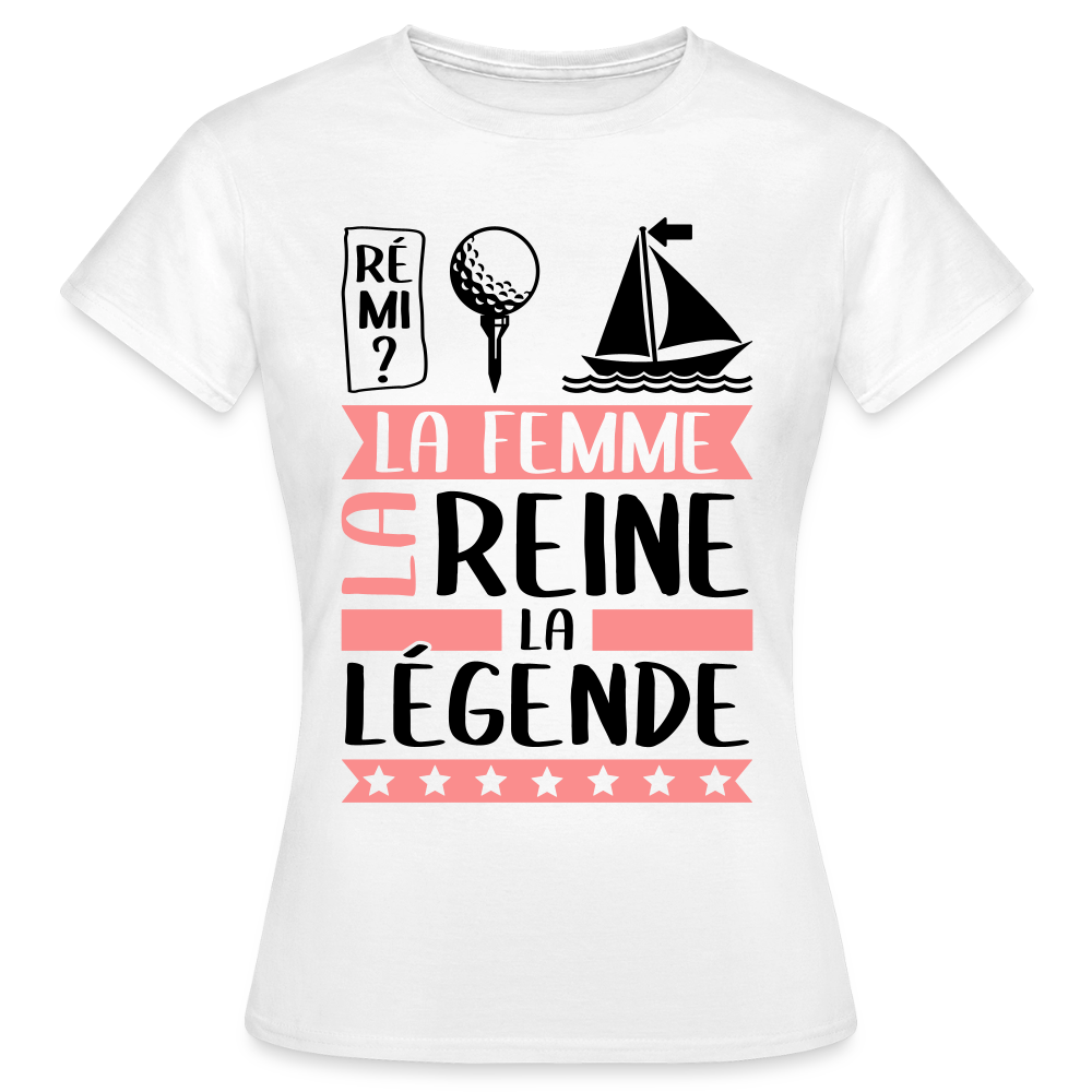 T-shirt femme coloris clair Fatima rébus – La femme, la reine, la légende - blanc