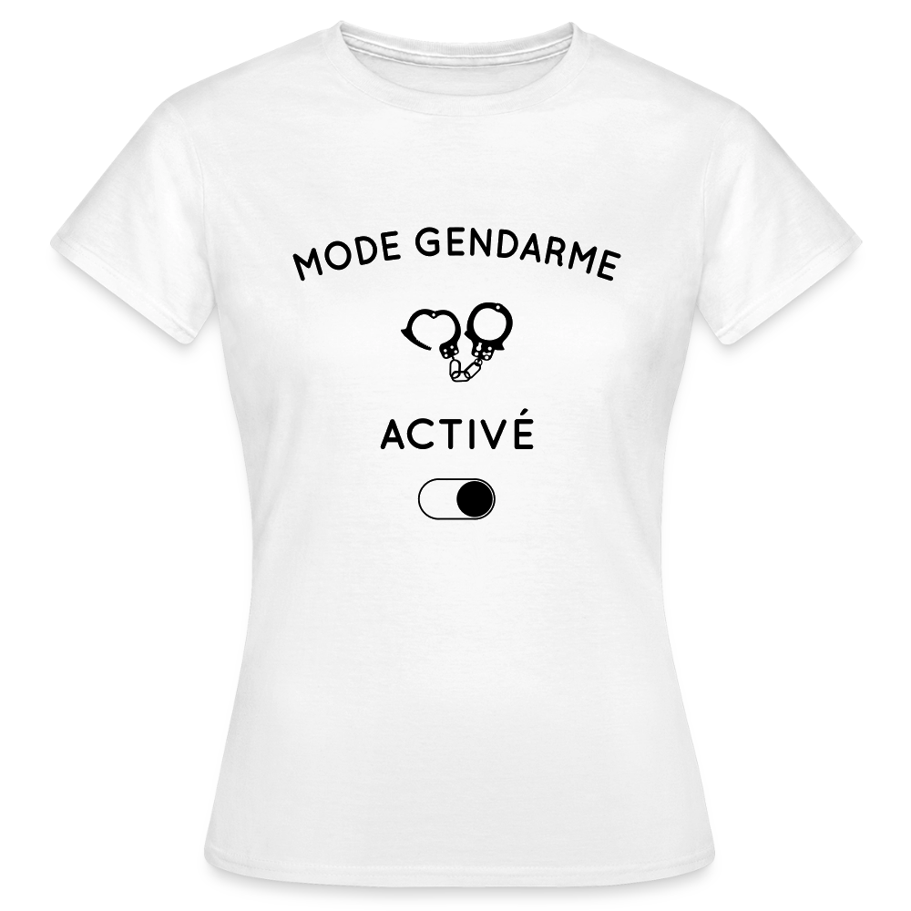 T-shirt Femme coloris clair - Mode gendarme activé - blanc