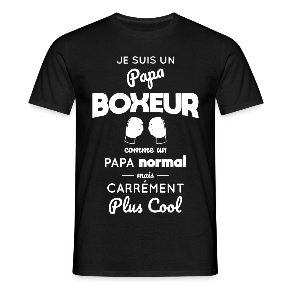 T-shirt Homme - Papa boxeur plus cool - noir