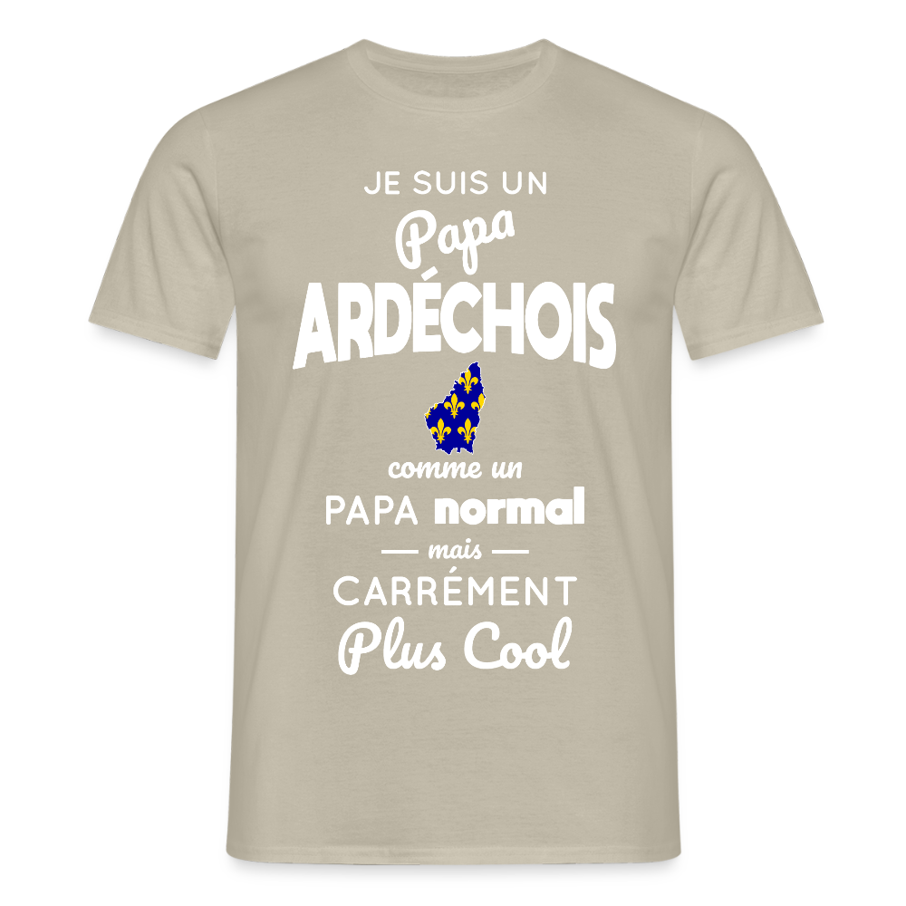 T-shirt Homme - Papa Ardéchois Plus Cool - beige sable