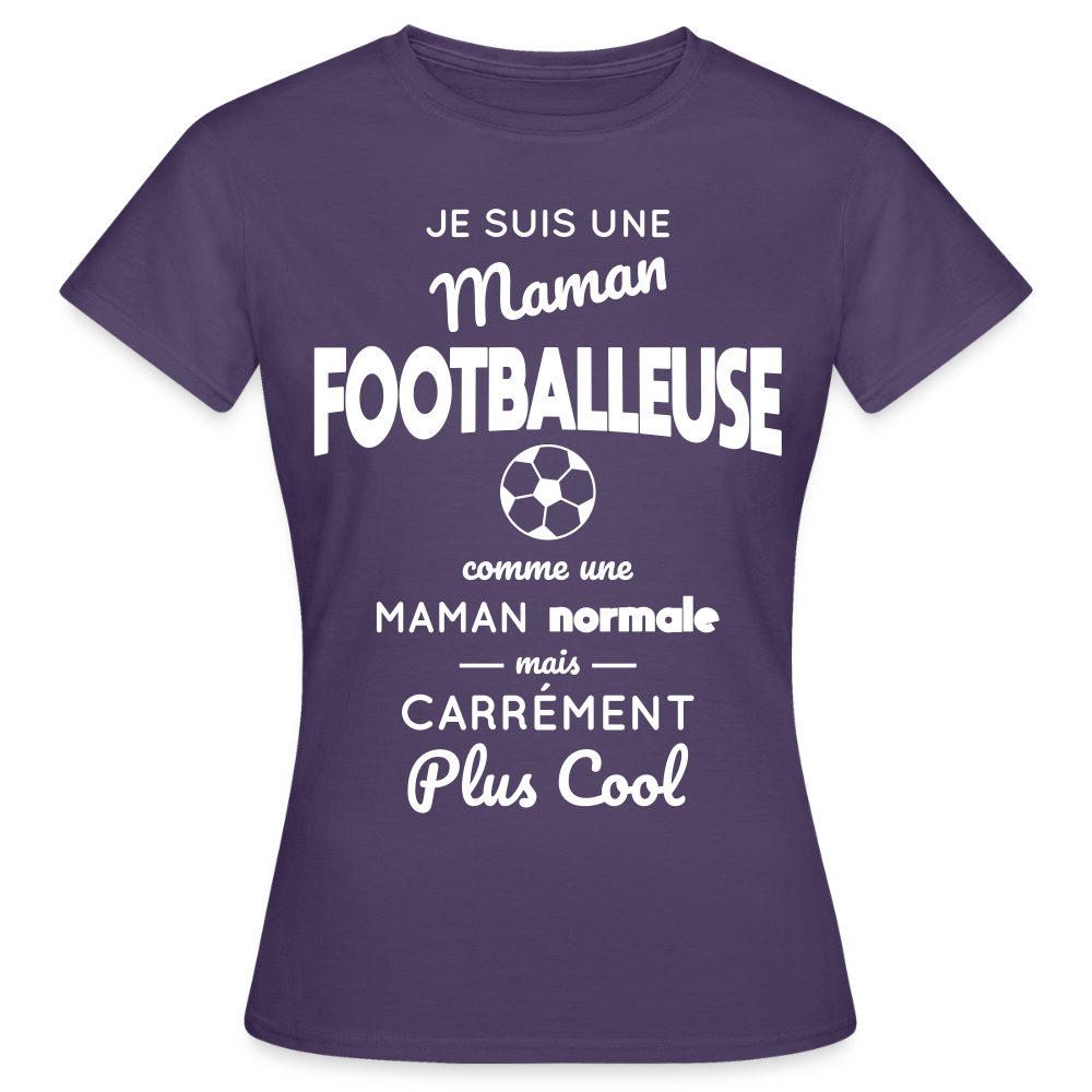 T-shirt Femme - Maman footballeuse plus cool - violet foncé