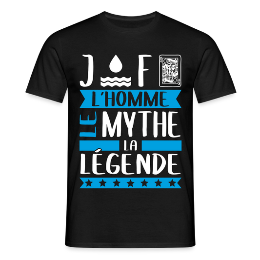 T-shirt homme Geoffroy rébus – L’homme, le mythe, la légende - noir