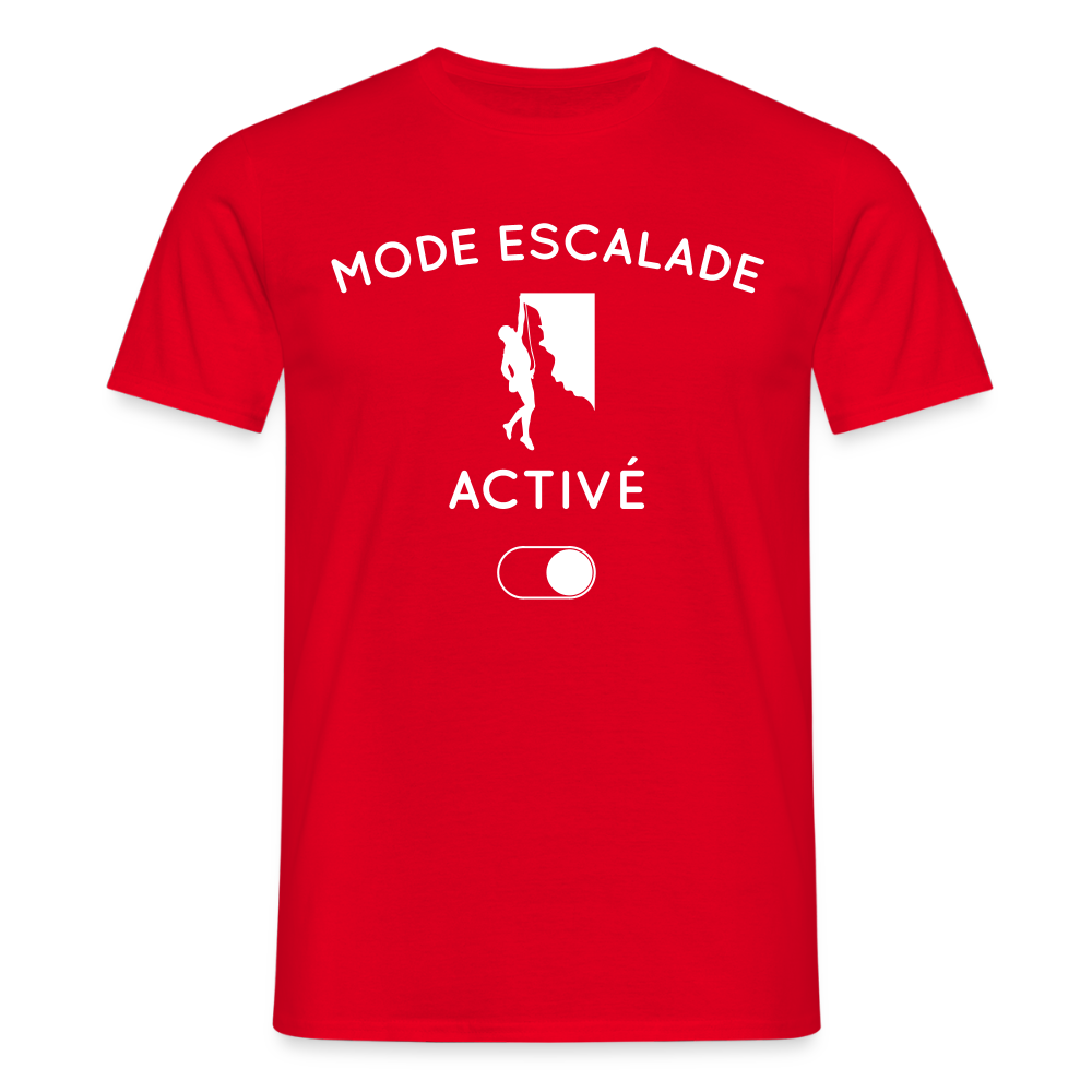 T-shirt Homme - Mode escalade activé - rouge