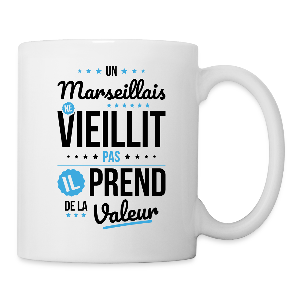 Mug blanc - Un Marseillais ne vieillit pas - blanc