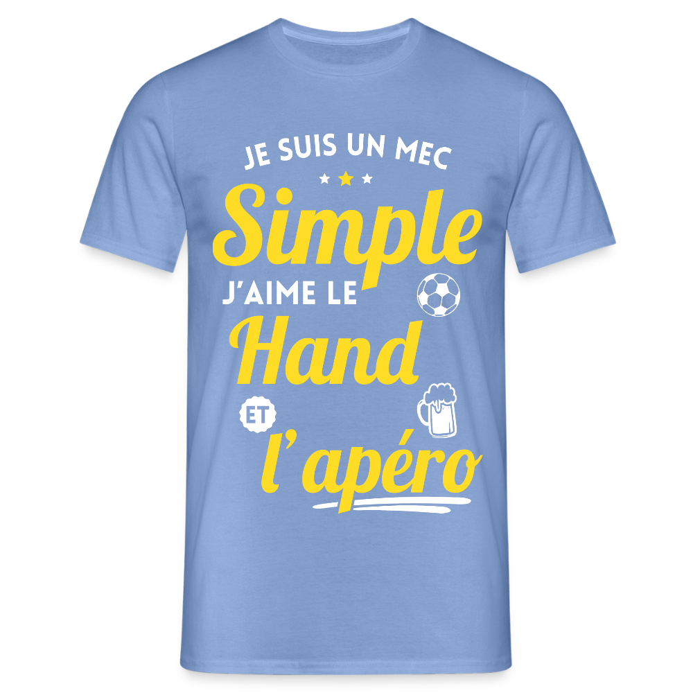 T-shirt Homme - J'aime le hand et l'apéro - carolina blue