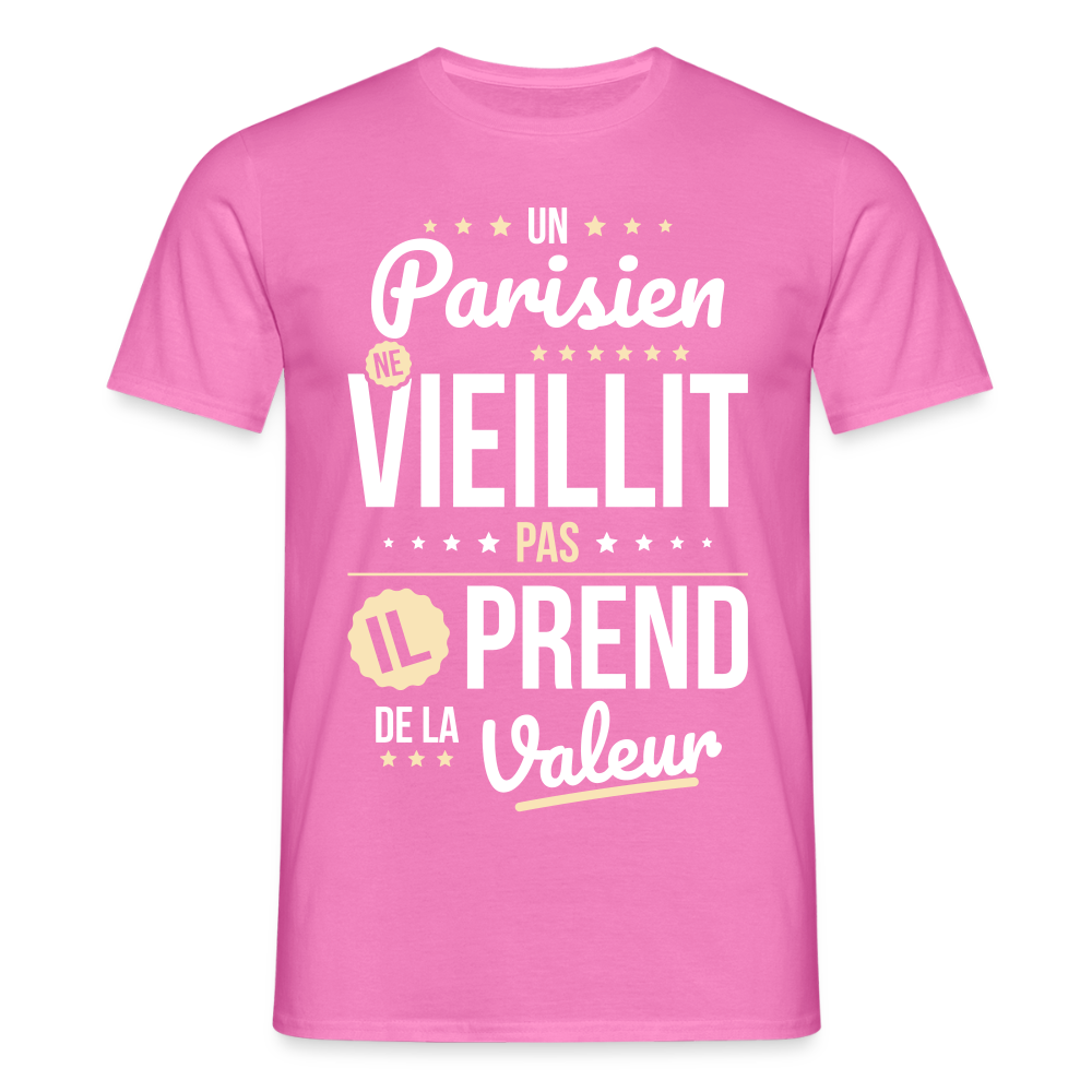 T-shirt Homme -  Un Parisien ne vieillit pas - rose