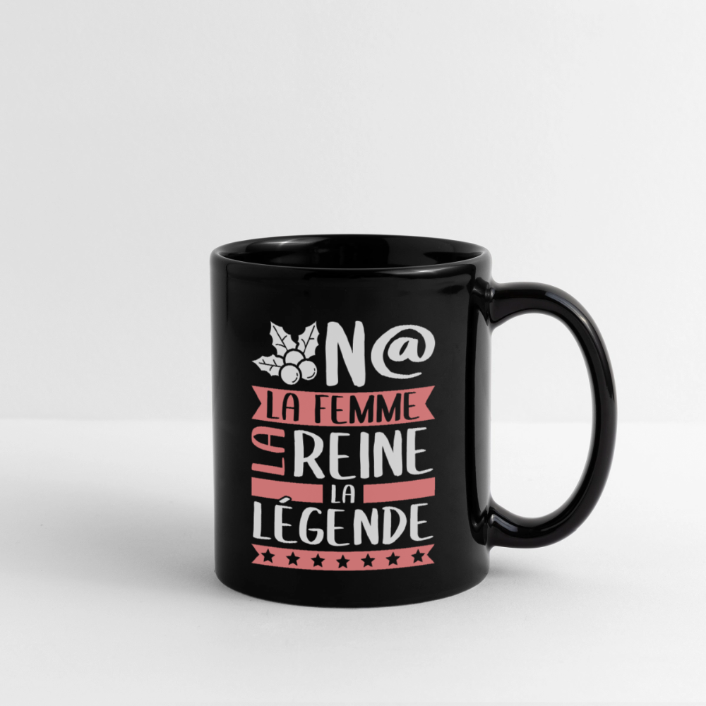 Mug uni Oona rébus – La femme, la reine, la légende - noir