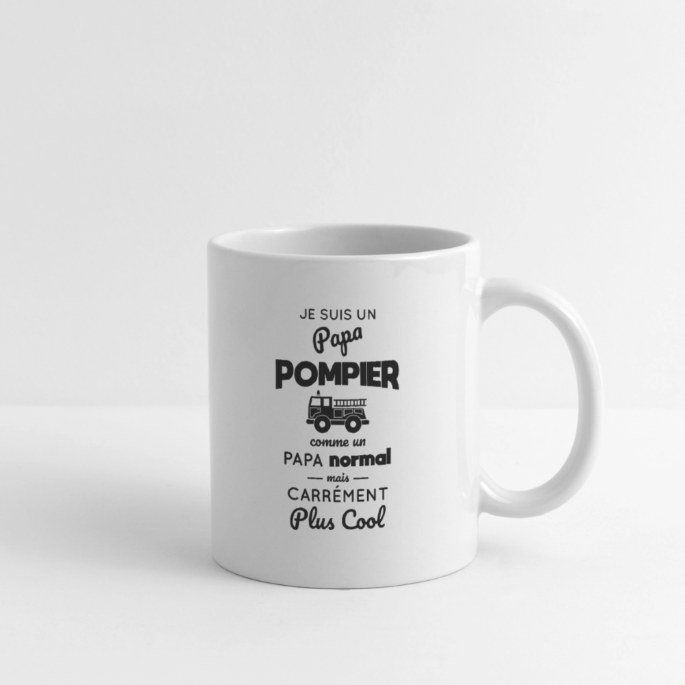 Mug blanc - Papa pompier plus cool - blanc