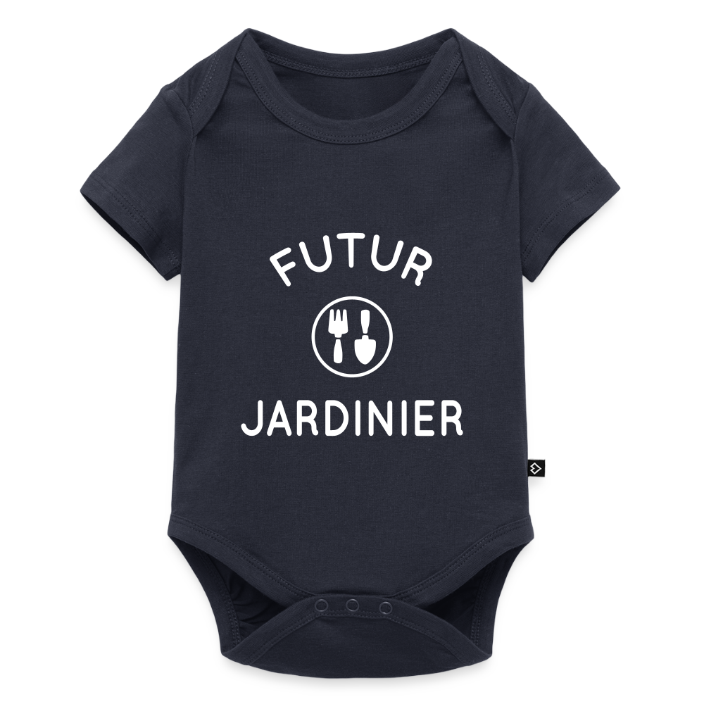 Body Bébé bio manches courtes - Futur jardinier - bleu marine