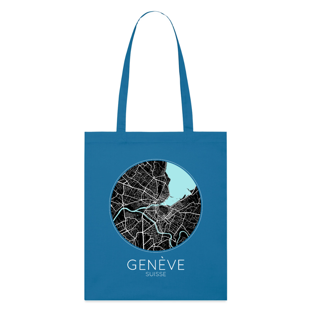 Tote Bag Genève Bio – Plan de Genève - bleu royal