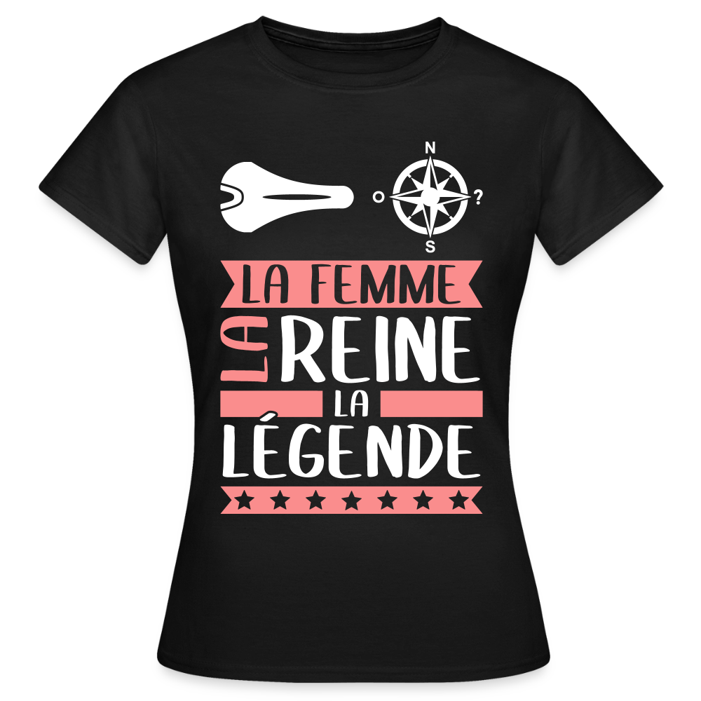 T-shirt femme Céleste rébus – La femme, la reine, la légende - noir