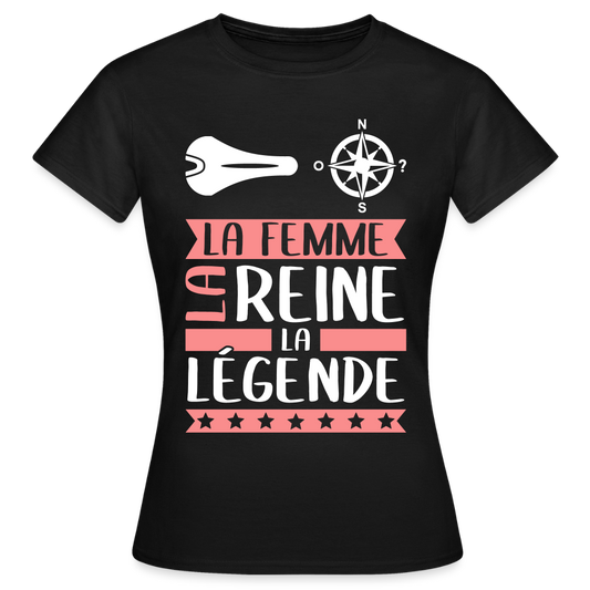 T-shirt femme Céleste rébus – La femme, la reine, la légende - noir