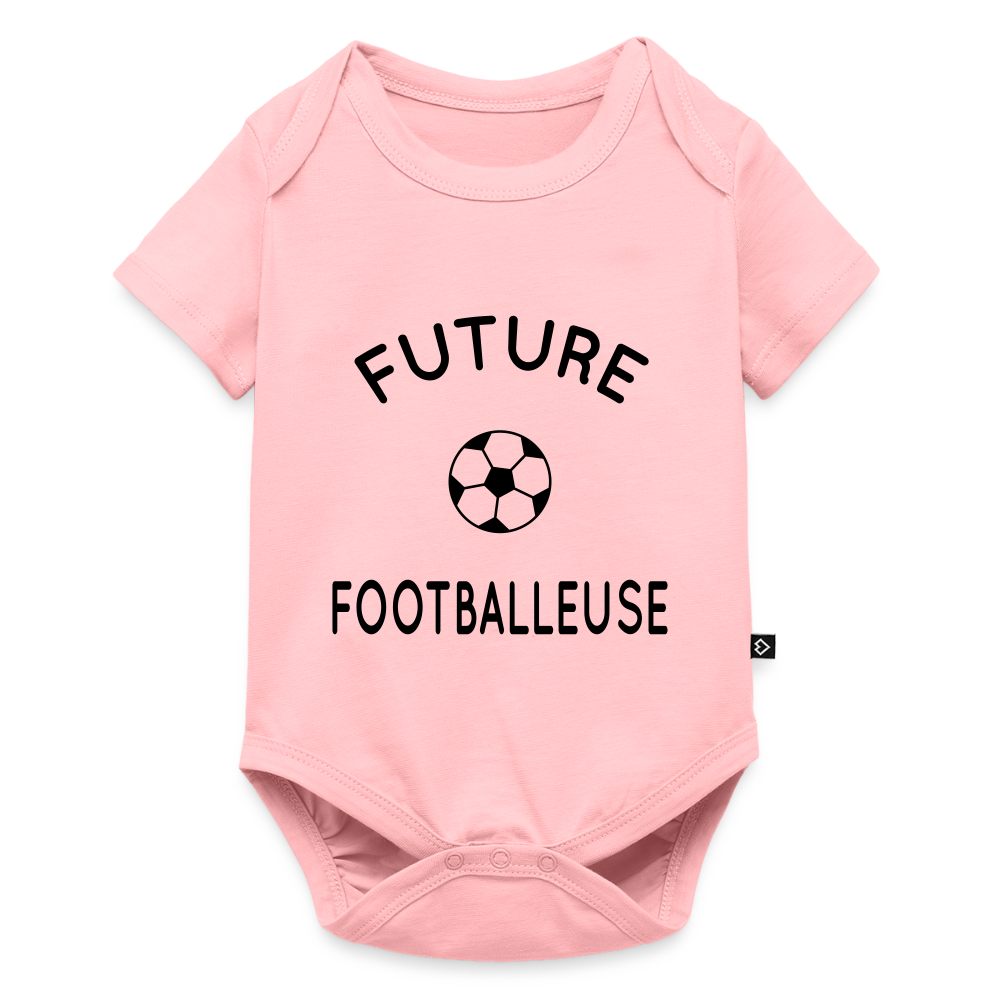 Body Bébé bio manches courtes - Future footballeuse - rose