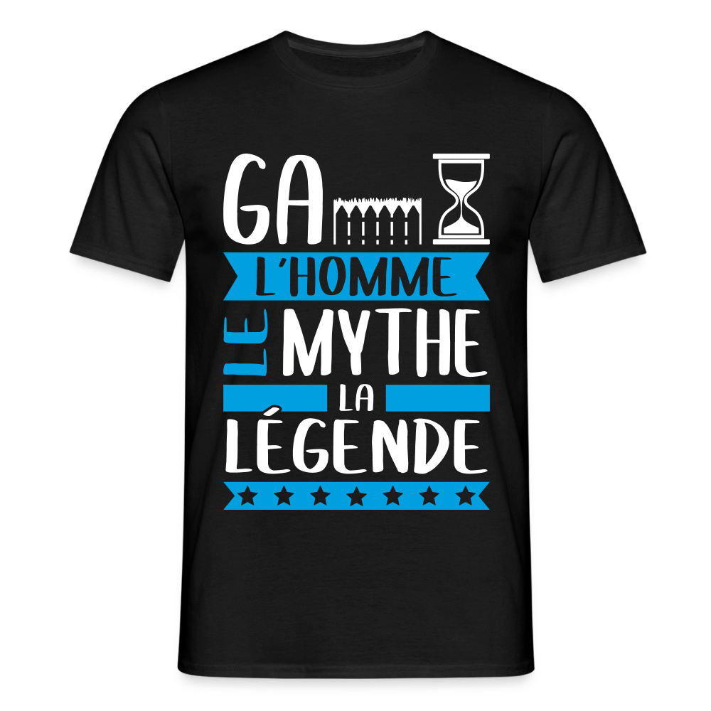 T-shirt homme Gaëtan rébus – L’homme, le mythe, la légende - noir