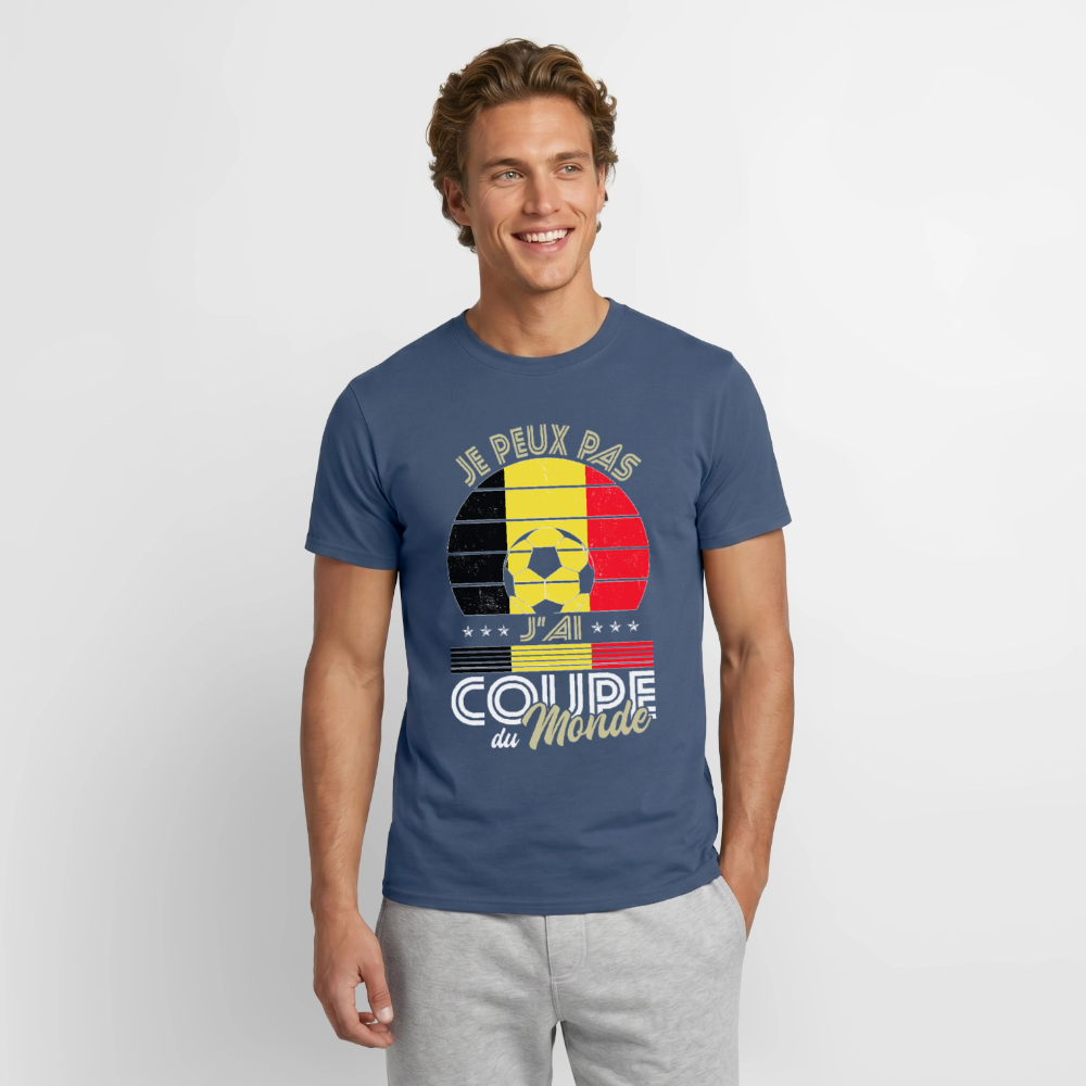 T-shirt Homme - Je peux pas j'ai Coupe du Monde - Belgique - denim foncé