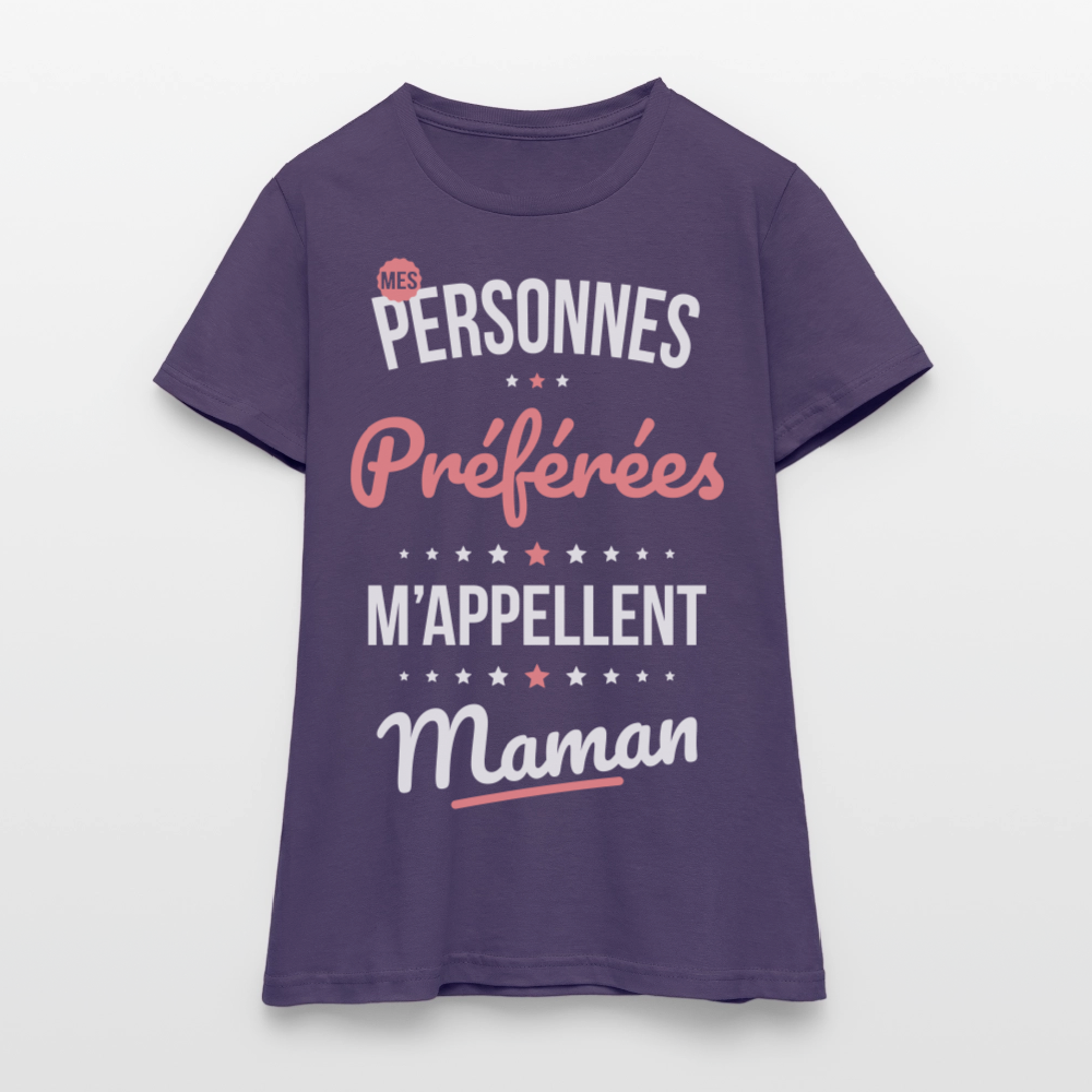 T-shirt Femme - Mes personnes préférées m'appellent Maman - violet foncé