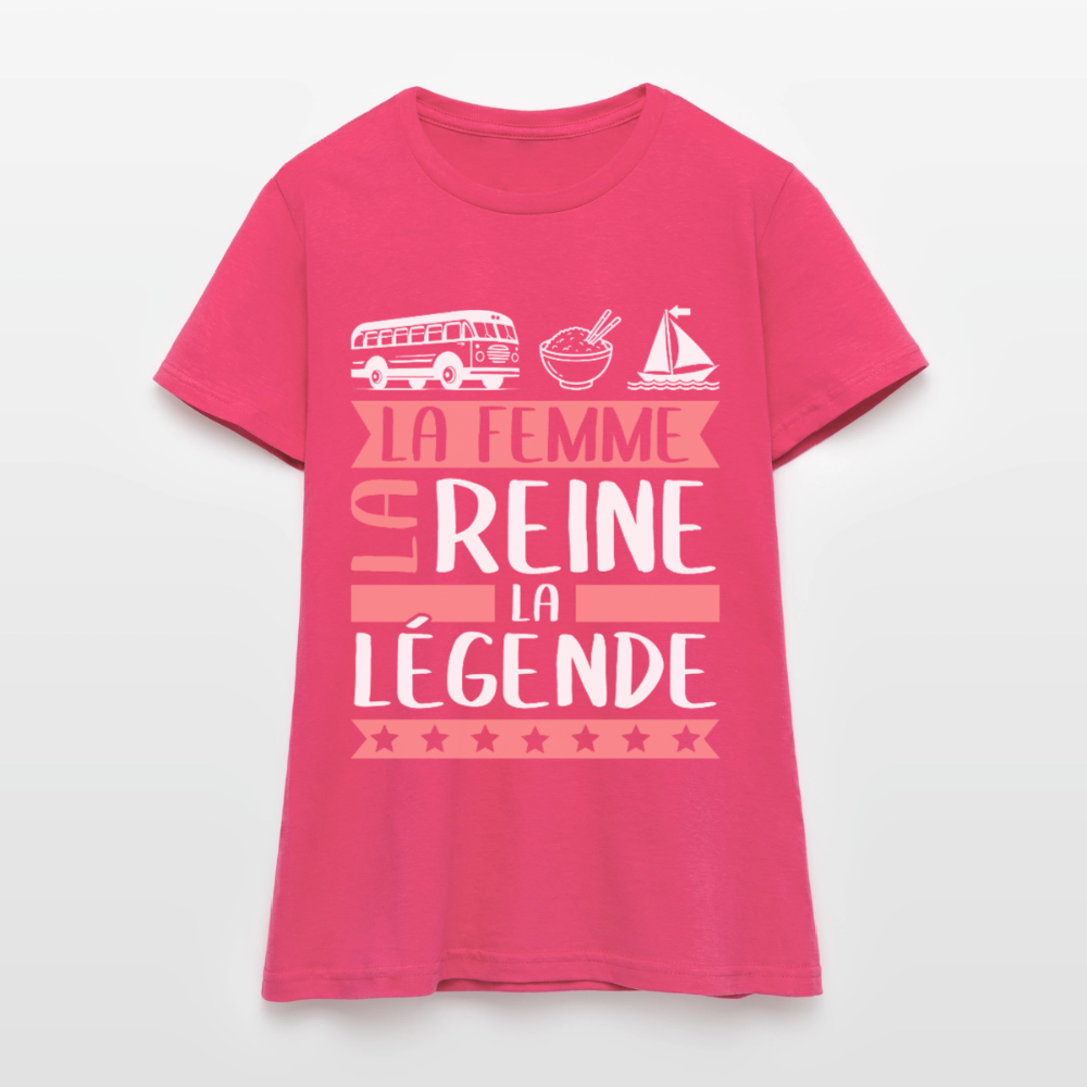 T-shirt femme Karima rébus – La femme, la reine, la légende - rose azalée