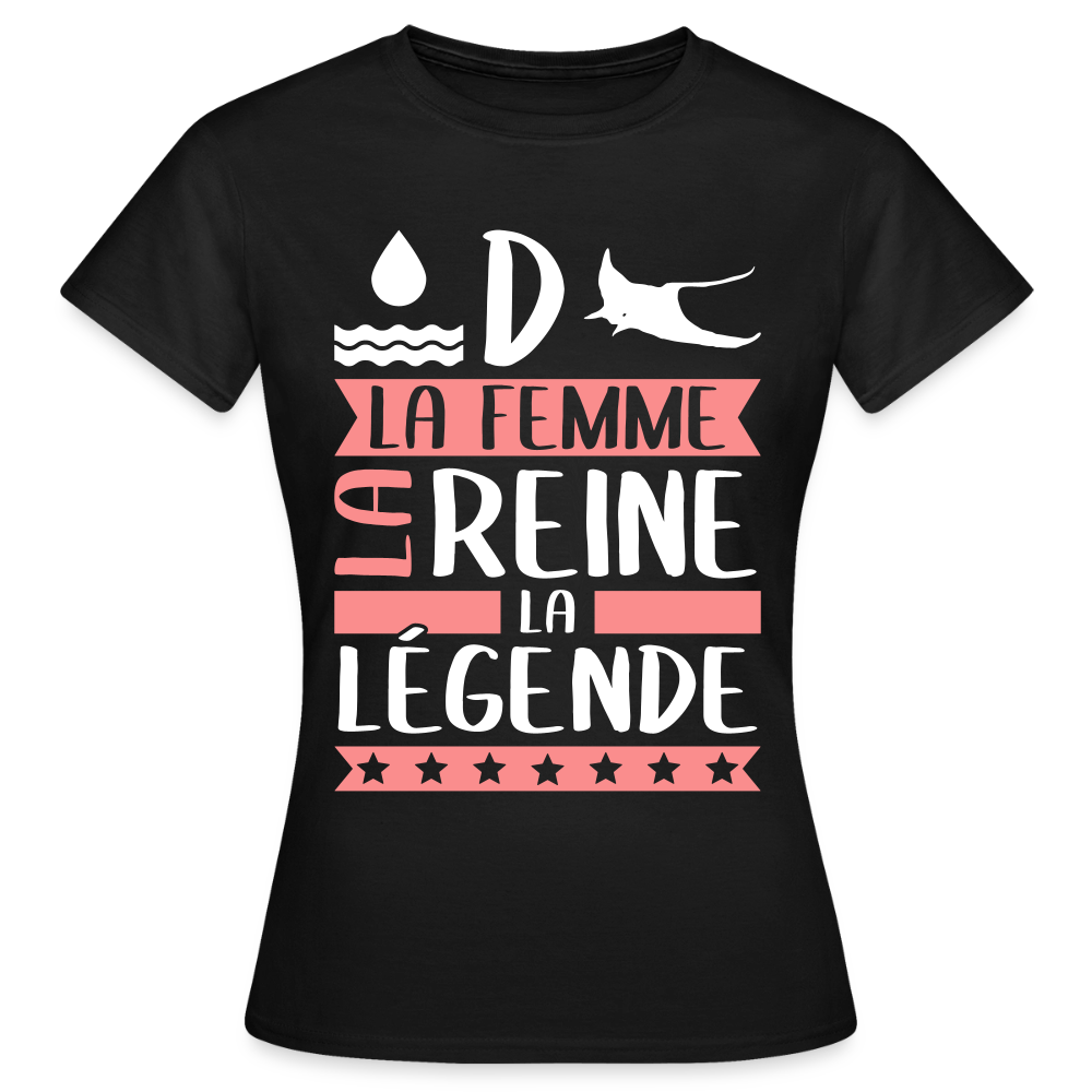 T-shirt femme Audrey rébus – La femme, la reine, la légende - noir