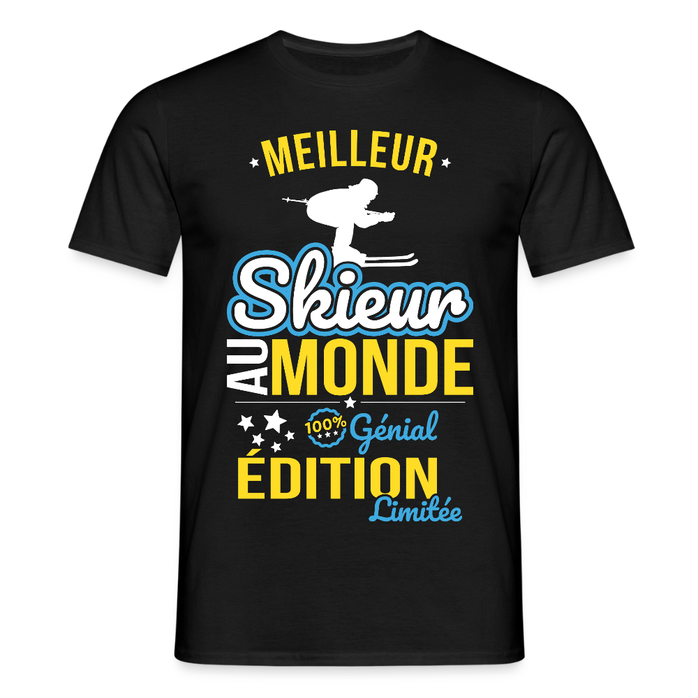T-shirt Homme - Meilleur Skieur au monde - 100% génial - noir