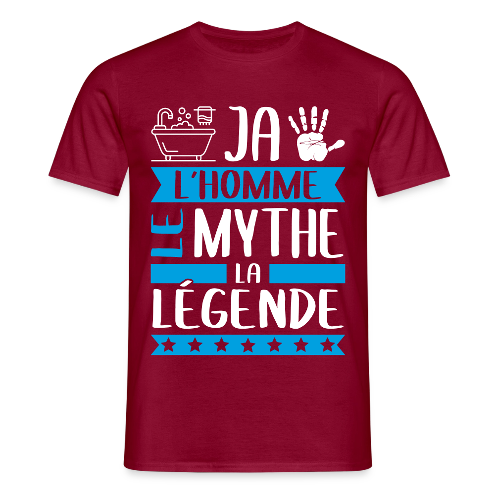 T-shirt homme Benjamin rébus – L’homme, le mythe, la légende - rouge brique