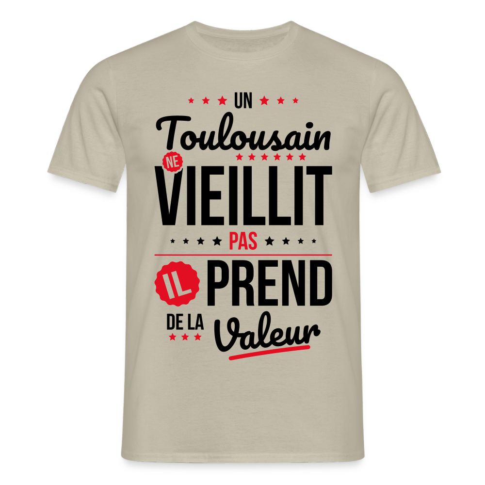 T-shirt Homme - Un Toulousain ne vieillit pas - beige sable