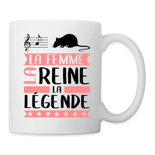 Mug blanc Lara rébus – La femme, la reine, la légende - blanc