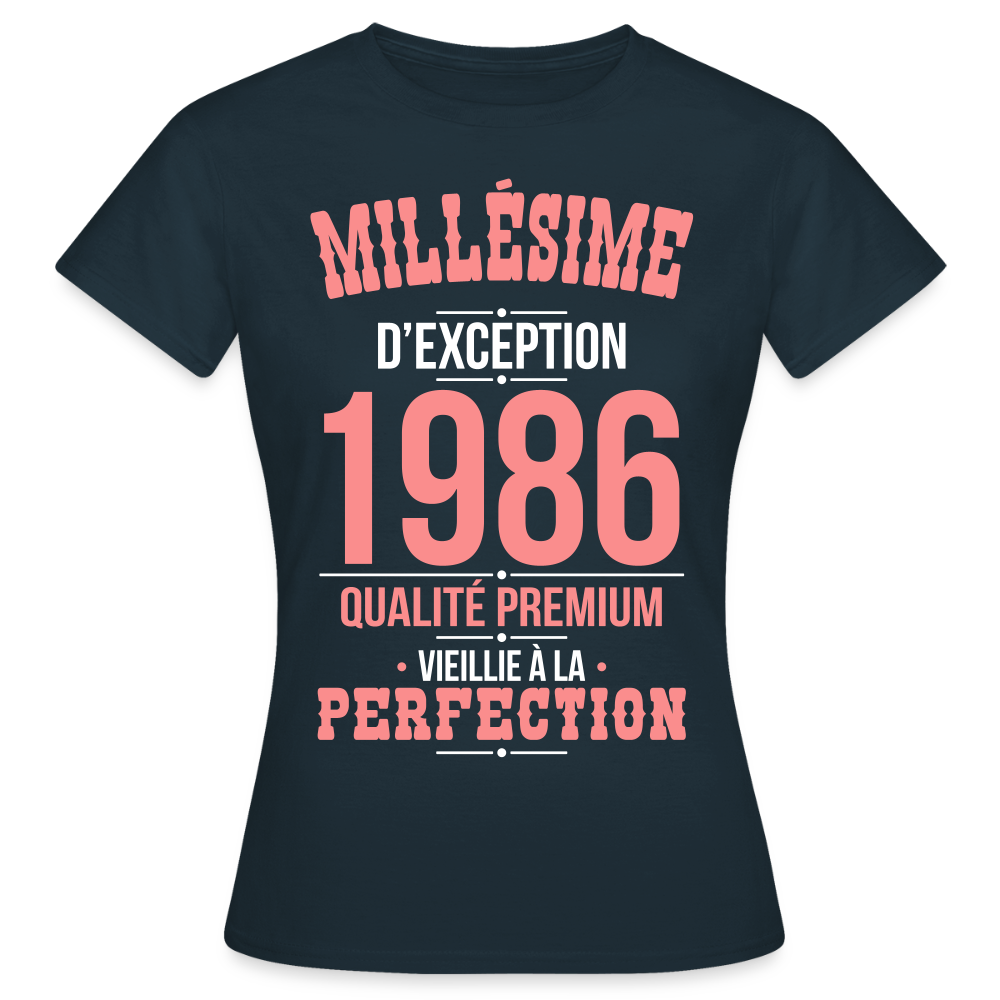 T-shirt Femme 40 Ans 1986 – Millésime d’Exception - marine
