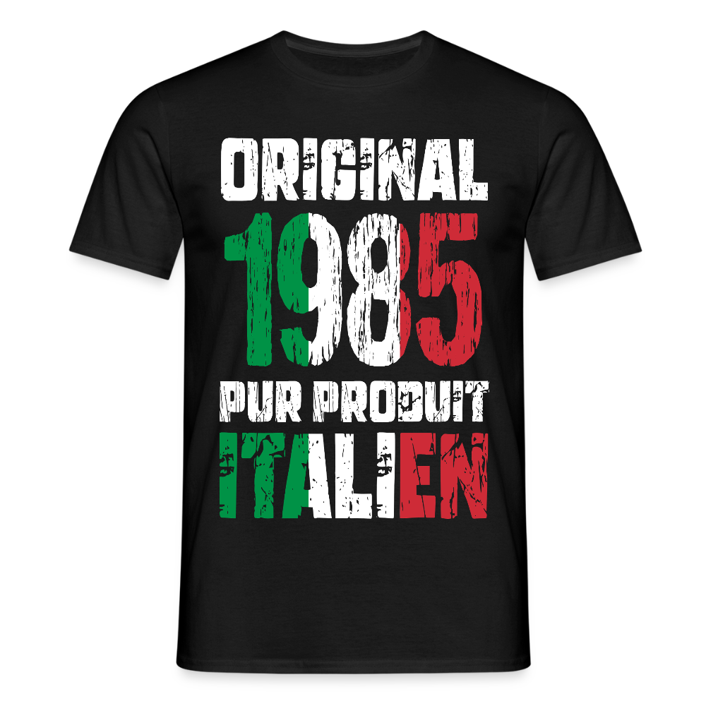 T-shirt Homme - Anniversaire 40 Ans - Original 1985 - Pur produit Italien - noir