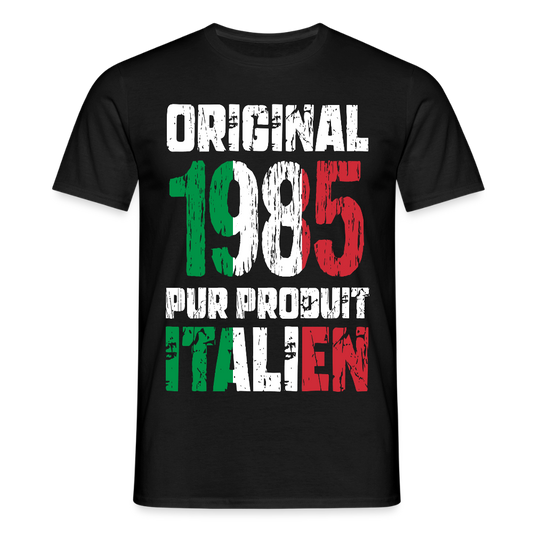 T-shirt Homme - Anniversaire 40 Ans - Original 1985 - Pur produit Italien - noir