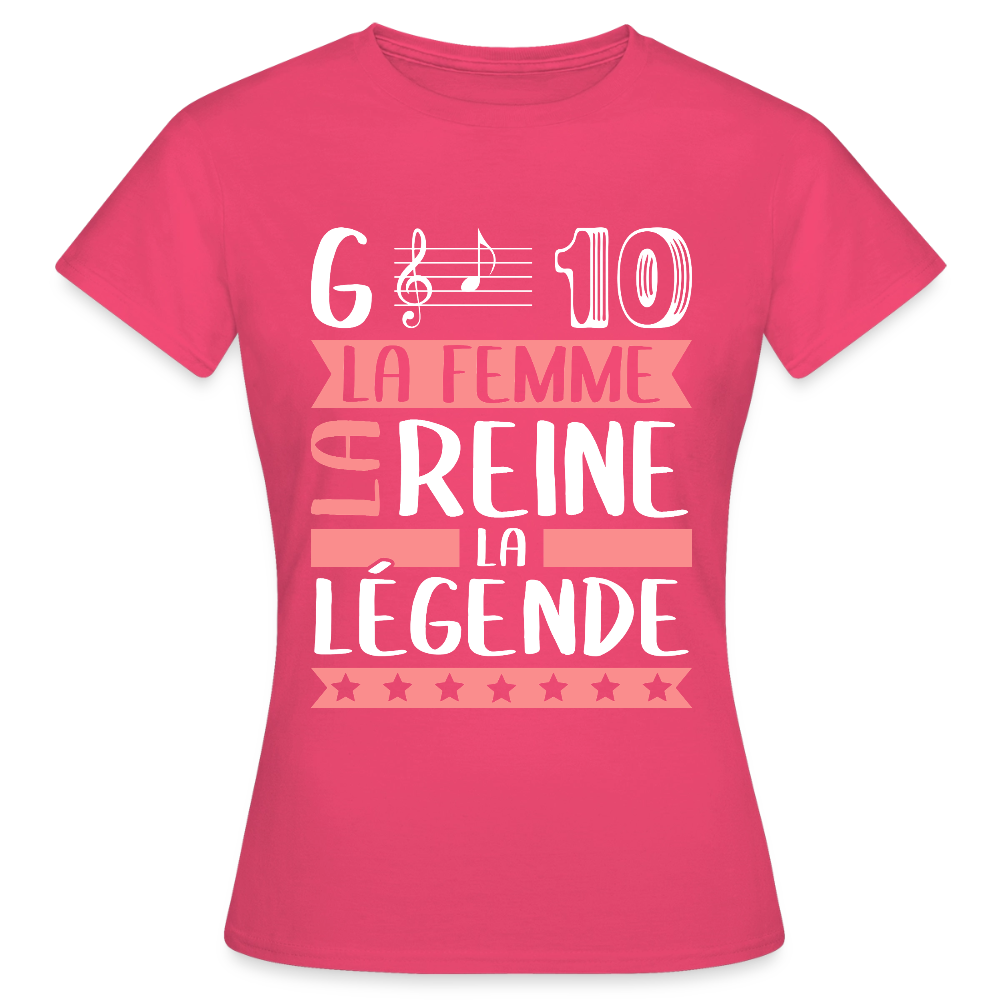 T-shirt femme Gladys rébus – La femme, la reine, la légende - rose azalée
