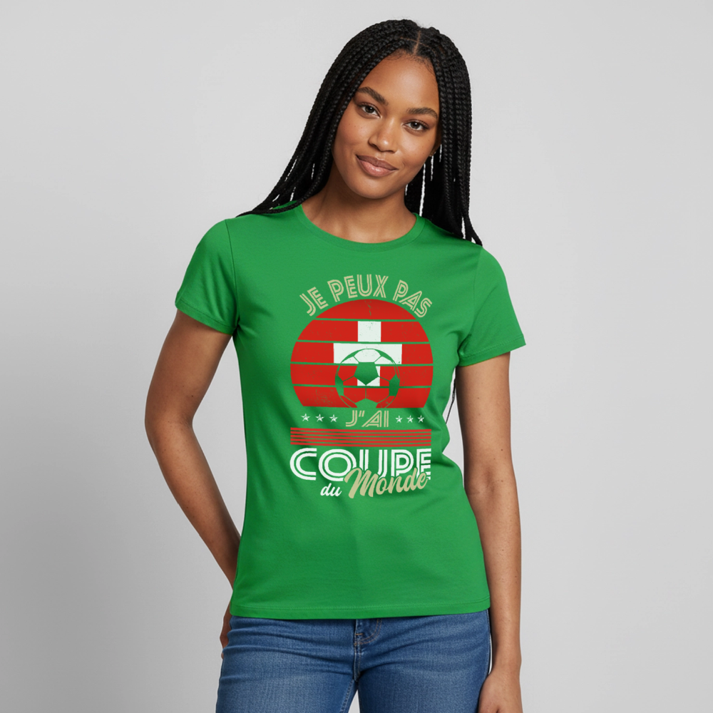 T-shirt Femme - Je peux pas j'ai Coupe du Monde - Suisse - vert