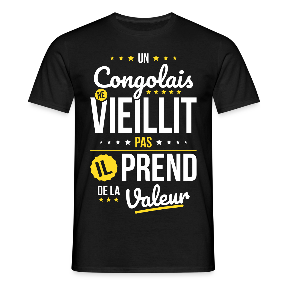 T-shirt Homme - Un Congolais ne vieillit pas - noir