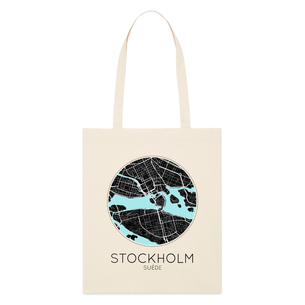 Tote Bag Stockholm Bio Coloris Clair – Plan de Stockholm - écru doux
