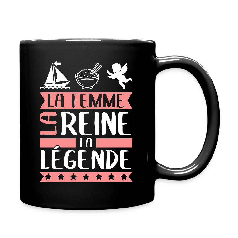 Mug uni Marie-Ange rébus – La femme, la reine, la légende - noir