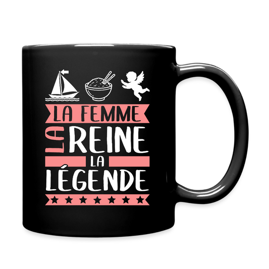 Mug uni Marie-Ange rébus – La femme, la reine, la légende - noir