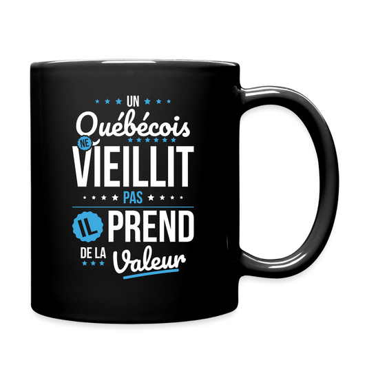 Mug uni - Un Québécois ne vieillit pas - noir