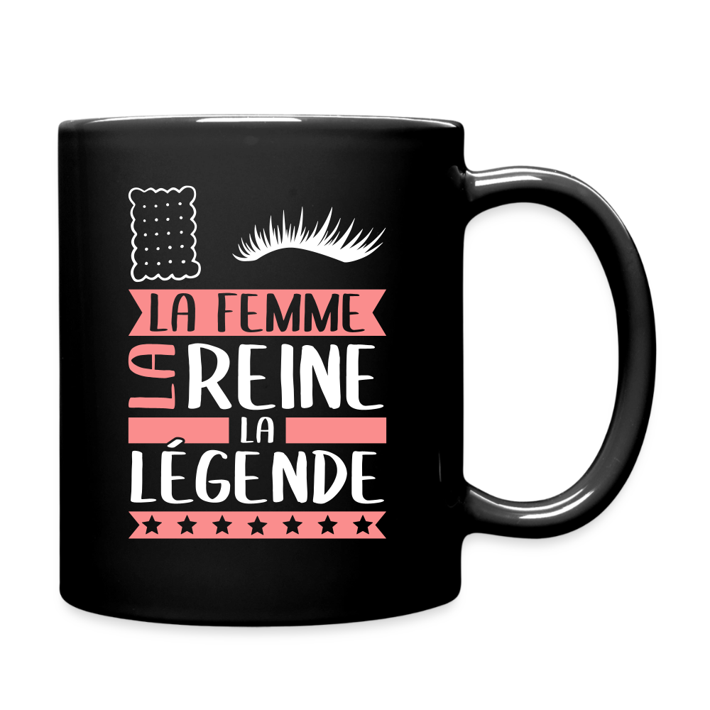 Mug uni Lucile rébus – La femme, la reine, la légende - noir
