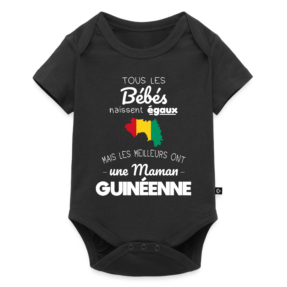 Body Bébé bio manches courtes - Les Meilleurs Ont Une Maman Guinéenne - noir