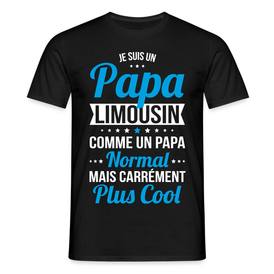 T-shirt Homme - Papa Limousin Plus Cool - noir
