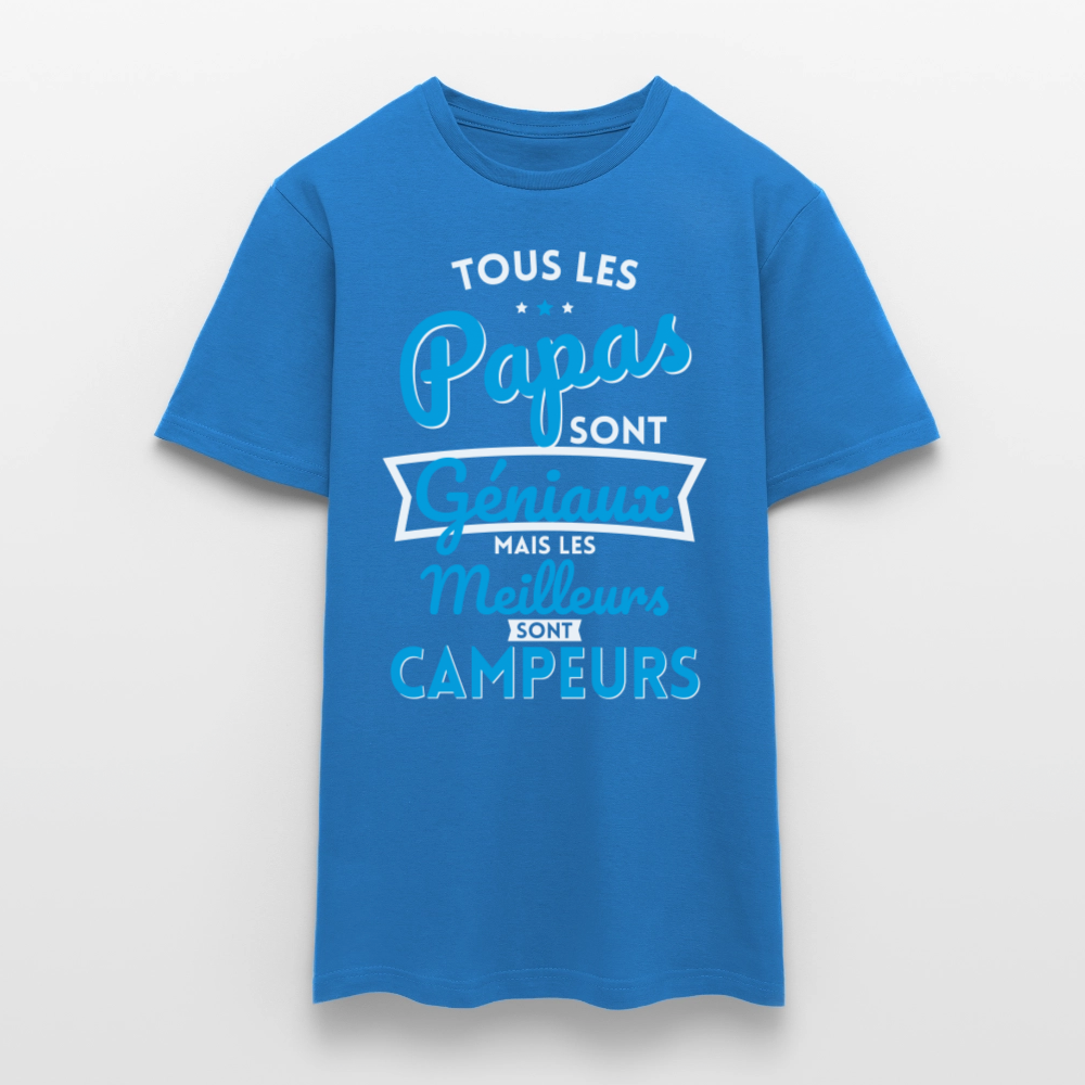 T-shirt Homme - Papas géniaux - Les meilleurs sont campeurs - bleu royal