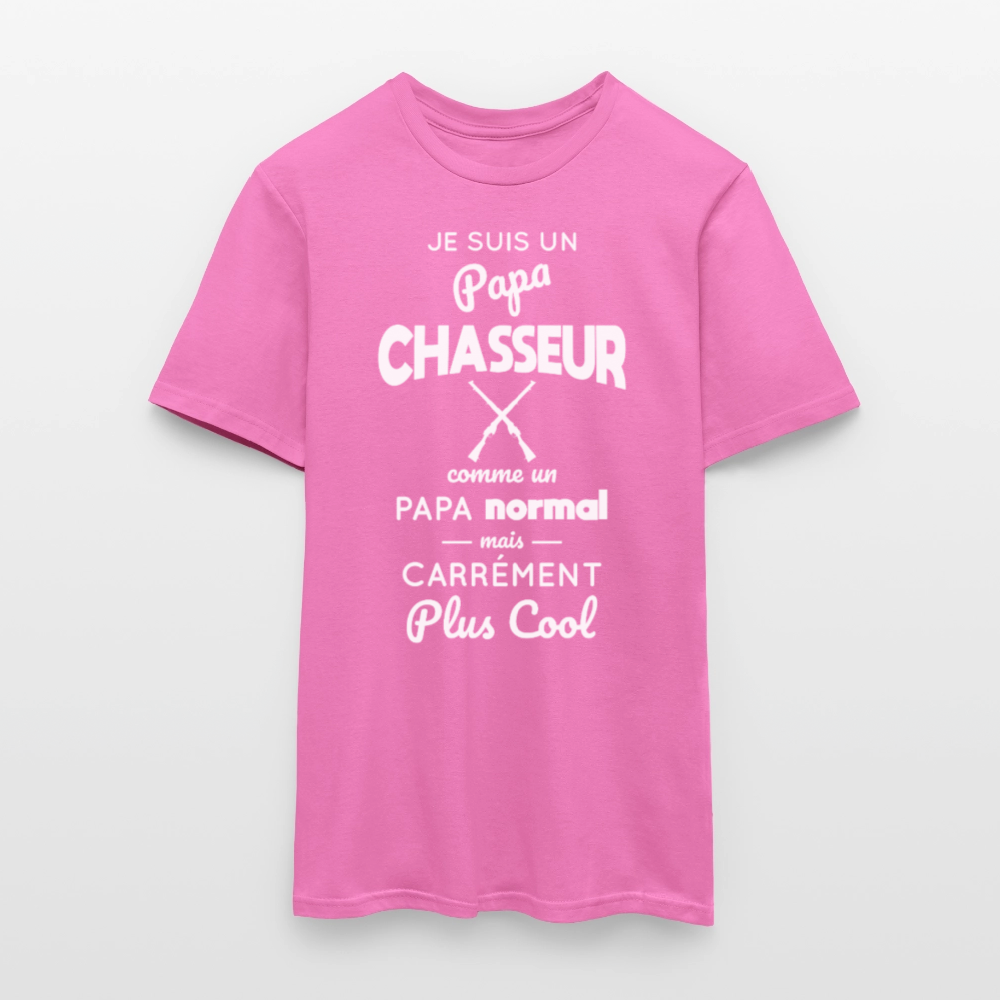 T-shirt Homme - Papa chasseur plus cool - rose