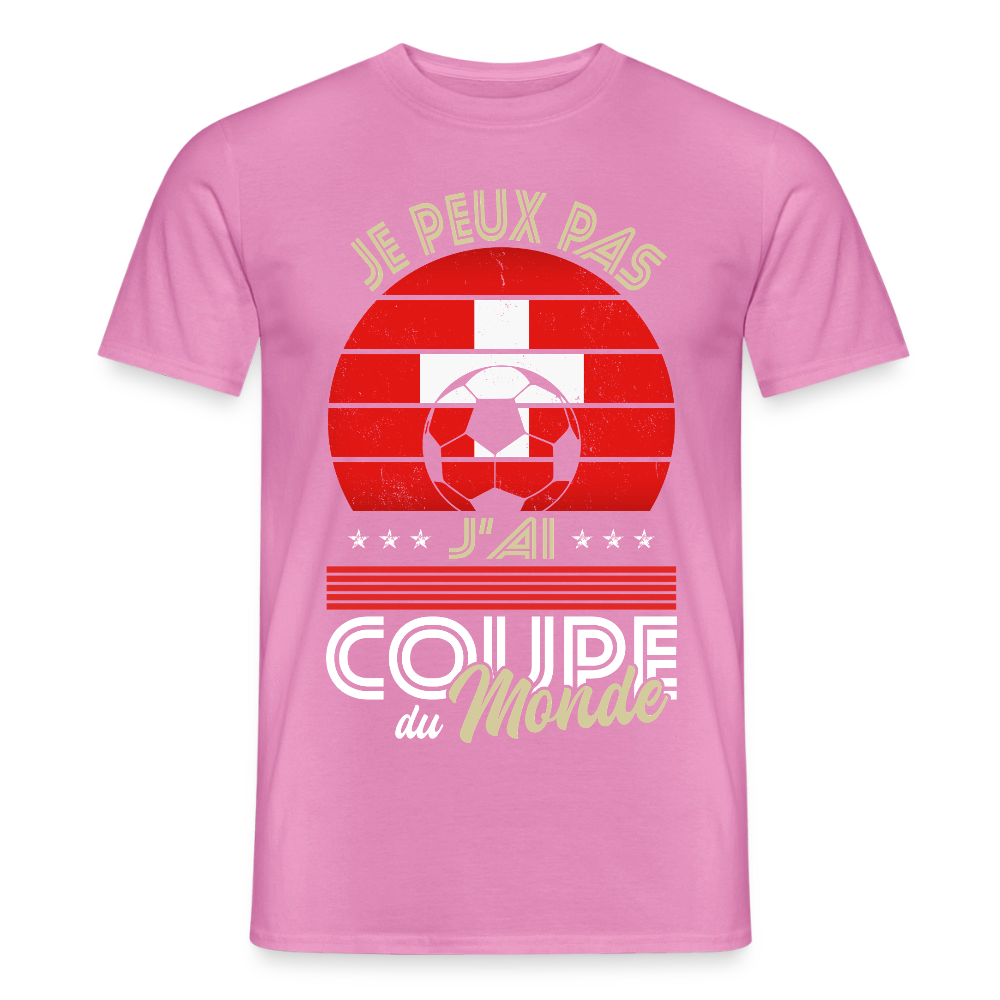 T-shirt Homme - Je peux pas j'ai Coupe du Monde - Suisse - rose