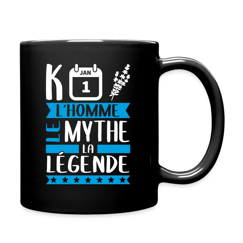 Mug uni Quentin rébus – L’homme, le mythe, la légende - noir