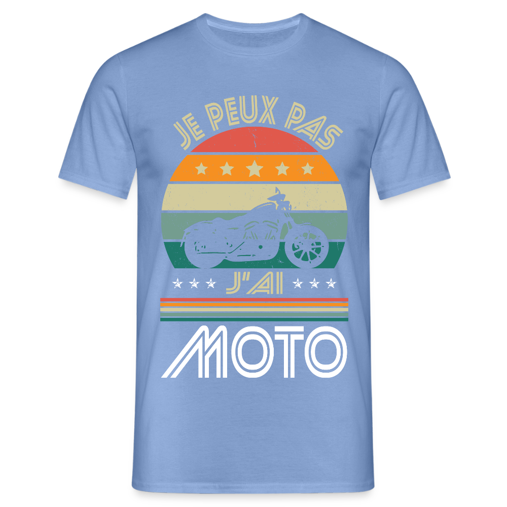 T-shirt Homme - Je peux pas j'ai Moto - carolina blue