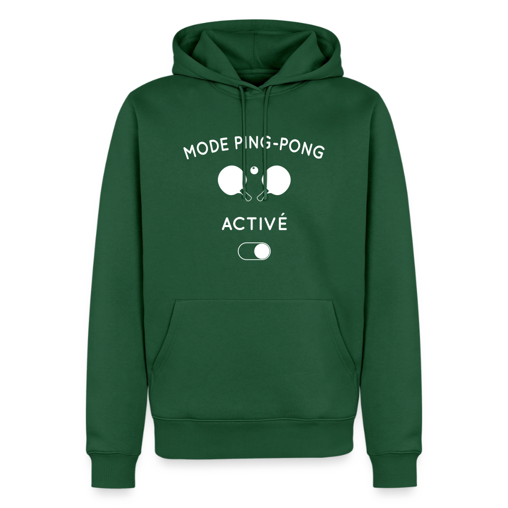 Sweat à capuche Premium Homme - Mode ping-pong activé - vert bouteille