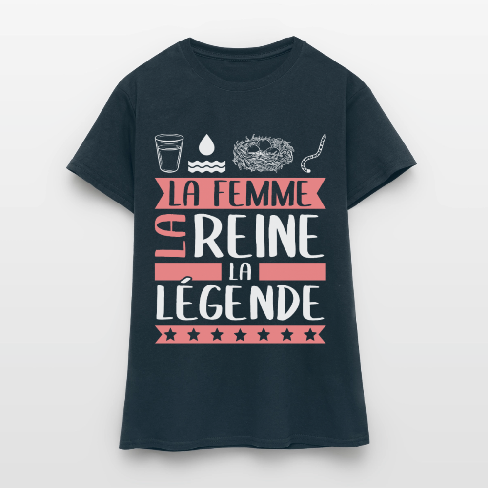 T-shirt femme Véronique rébus – La femme, la reine, la légende - marine