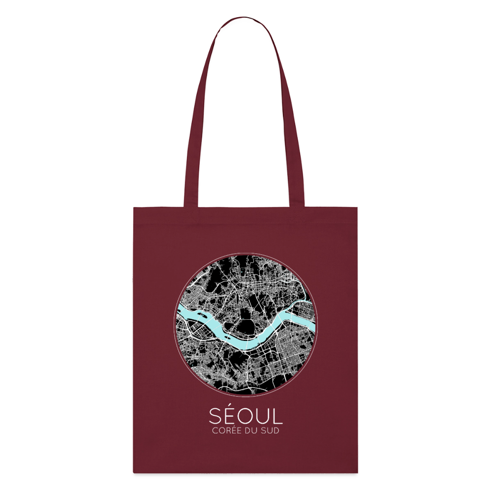 Tote Bag Séoul Bio – Plan de Séoul - bordeaux