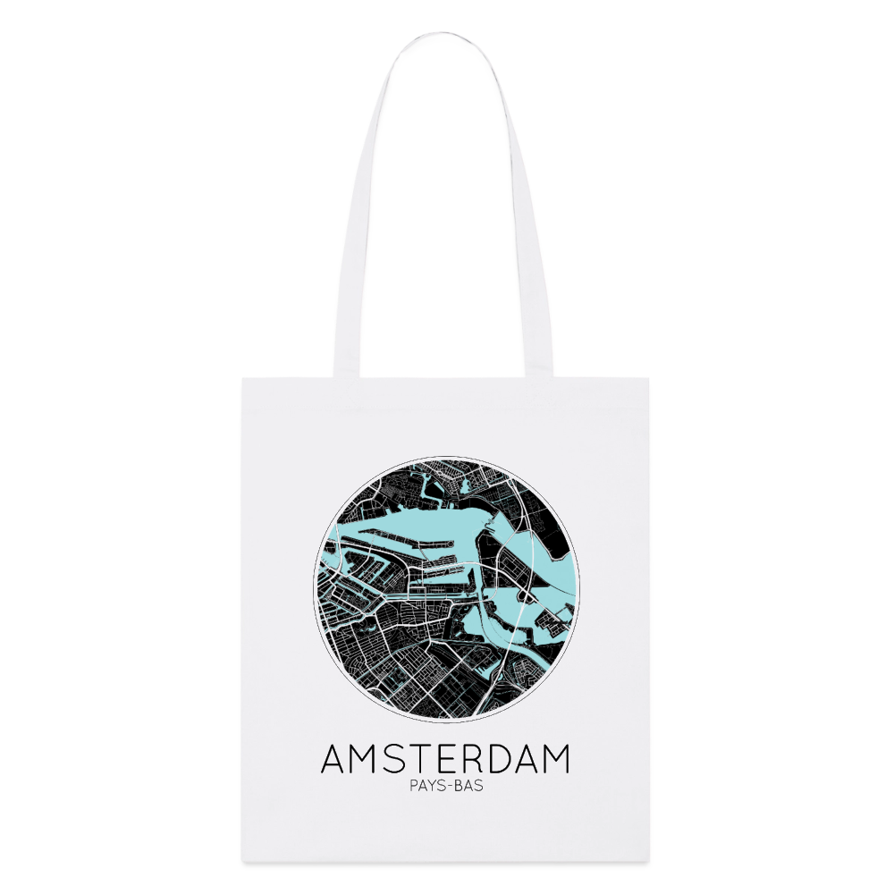 Tote Bag Amsterdam Bio Coloris Clair – Plan d’Amsterdam - blanc