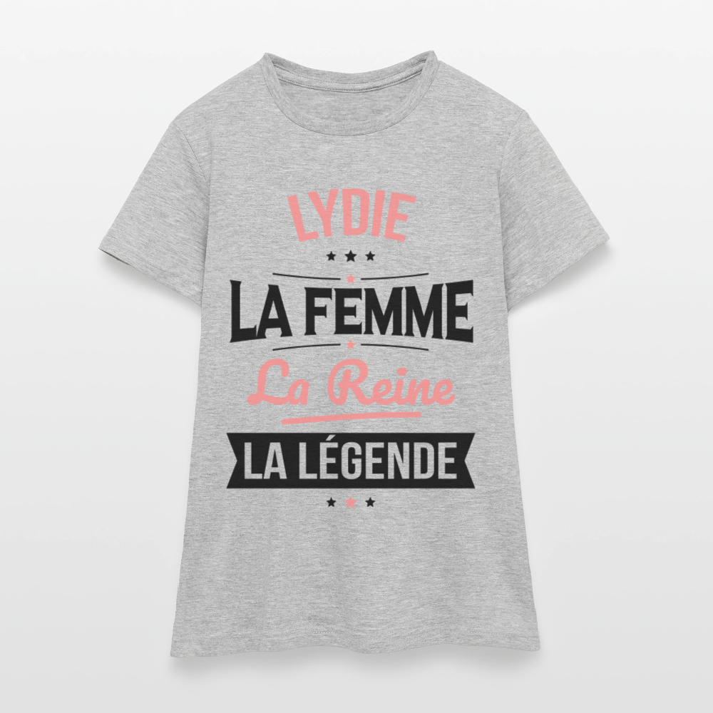 T-shirt Femme - Lydie - la Femme - la Reine - la Légende - gris chiné